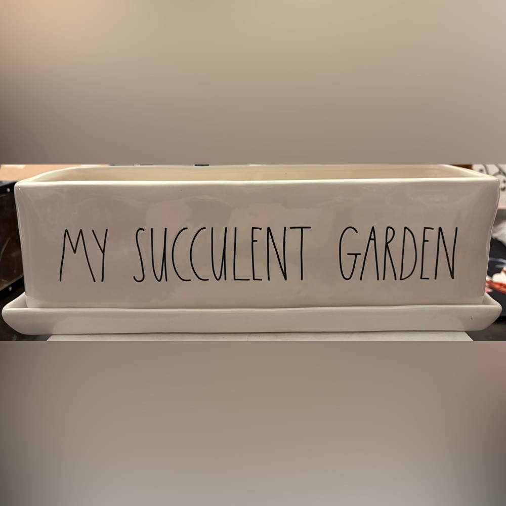 Rae Dunn “MY SUCCULENT GARDEN” White Ceramic Planter